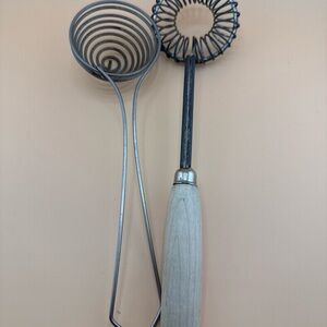 TOMADO HOLLAND Stainless Steel Whisk Set with Wooden Handle VTG